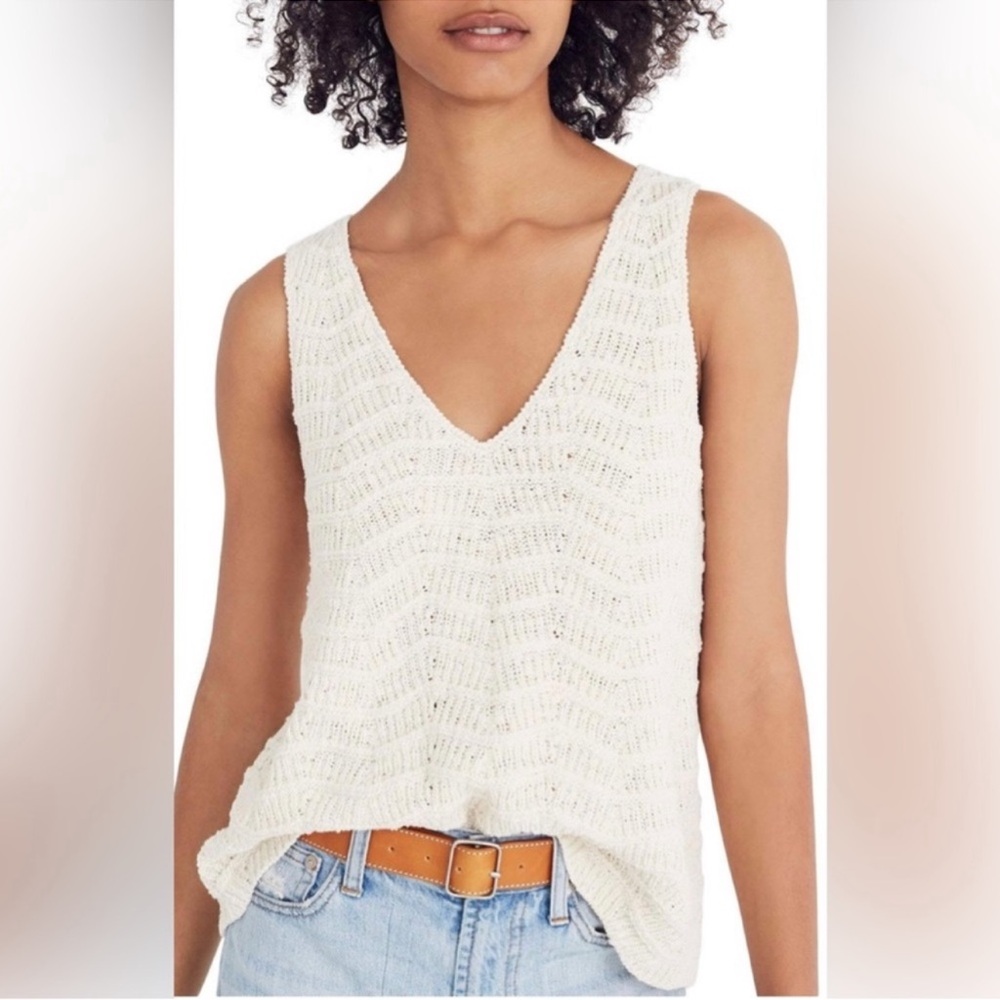 Madewell Cream Vintage Inspired Crocheted Sweater Tank (Size XS)